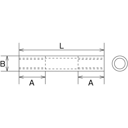 Mizumoto Stainless Steel Pipe Nut, Screw Diameter M-8, Total Length 100mm, B-1568, 1 pc