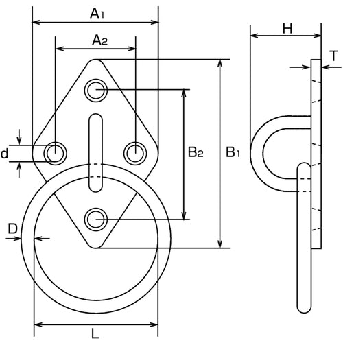 Mizumoto Stainless Steel Diamond Eye Jump Ring 40mm x 65mm Jump Ring Inner Diameter 40mm B-049 1 pc