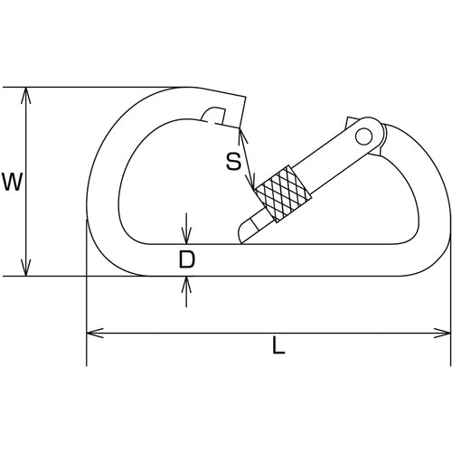 水本 ステンレス カラビナD型(環付) 線径10mm 長さ113mm B-1413 1 個
