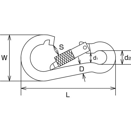 Mizumoto Stainless Steel Ring Snap Hook NB Type, Wire Diameter 4mm, Length 45mm (1 pc) B-2793 1 pc