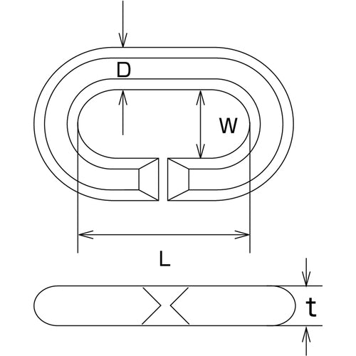Mizumoto Ring Stainless Steel Power C-Ring Inner Length 52mm B-1057 1 pc