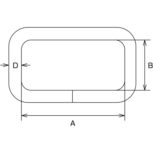 미즈모토 스테인리스 사각형 링크 선경 4mm 내폭 9mm B-614 1개