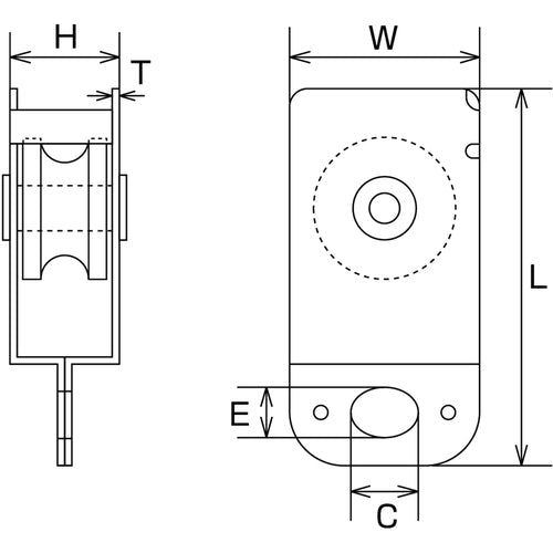 Mizumoto Wire Rope Display Parts Stainless Steel Slide Pulley Rope Diameter Up to 7mm B-1906 1 pc