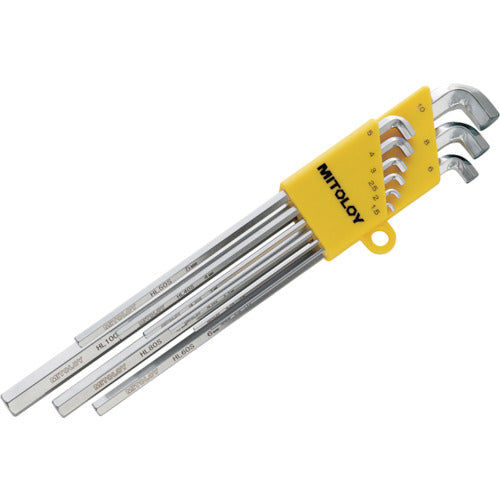 MITOLOY L-shaped hollow wrench, stubby long, mm holder, set of 9, HL900S 1 S