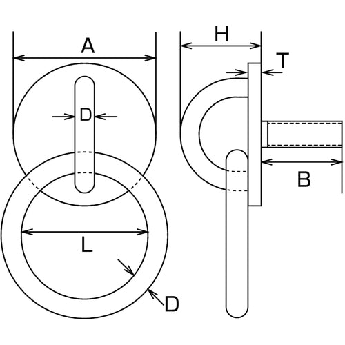 Mizumoto Eye Plate Stainless Steel Screw-in Round Eye Jump Ring (with Anchor Plug) Screw Diameter M-8 B-064 1 pc