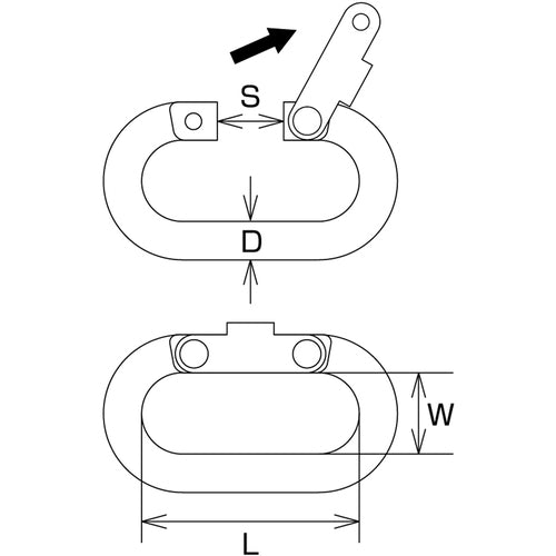 미즈모토 스테인리스 타원형 캐치 C형 선경 8mm 길이 46mm B-1321 1개