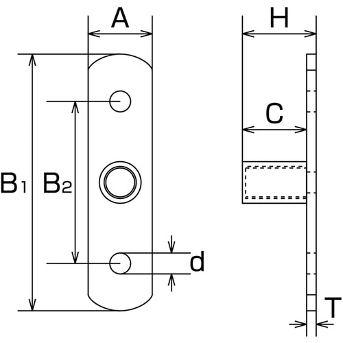 水本 吊金具(ビス止めタイプ) ステンレス T型ナット 捻子径Wー3/8 B-2276 1 個
