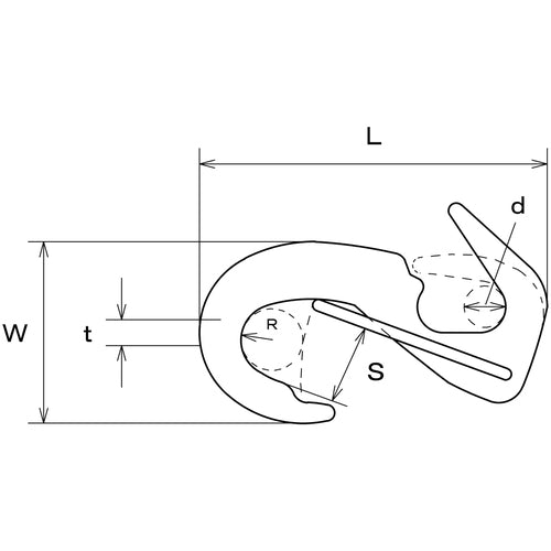 Mizumoto Stainless Steel Open Magatama Hook Length 80mm Load Capacity 0.49kN B-141 1 pc