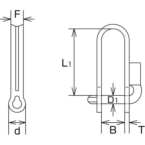 水本 ステンレス レバーピンシャックル 呼び5mm B-1453 1 個
