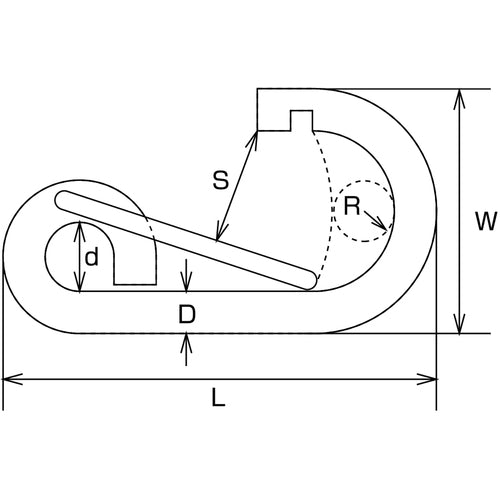 水本 ステンレス R型フック 線径12mm 長さ120mm B-136 1 個