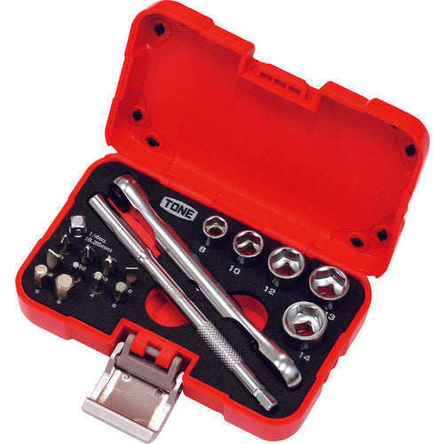 TONE ソケットレンチセット 差込角6.35mm 18点セット 6角 MIX21620P 1 S