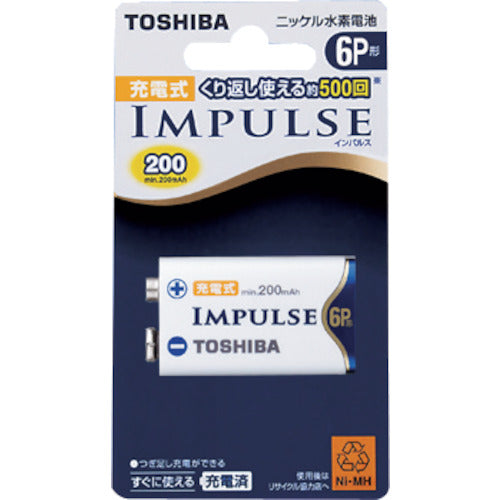 Toshiba IMPULSE Rechargeable Nickel Metal Hydride Battery 6P Type (1 pc) Blister Pack 6TNH22A 1 PK