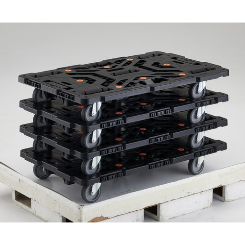 TRUSCO Interlocking Resin Flat Truck Beetle 900X600 Flexible 5 Wheels BT900J5-E100 1 unit