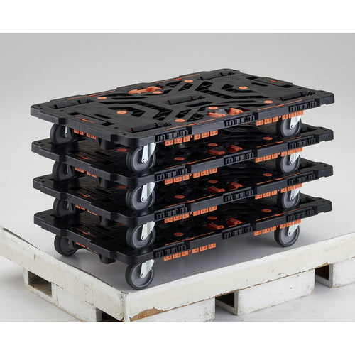 TRUSCO 連結式樹脂製平台車 ビートル 900X600 自在5輪 コボレ止めセット とめたろう付 BT900KJ5-E100T 1 台