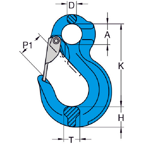 YOKE G-100 Latch Sling Hook (Eye Type) 15.2T X-044/S-22 1 pc