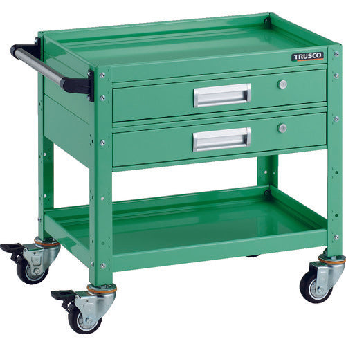 TRUSCO Tool Wagon Birdy Wagon 600 x 400 with 2 drawers, urethane wheels, Young Green BDW-662V2U-YG 1 unit