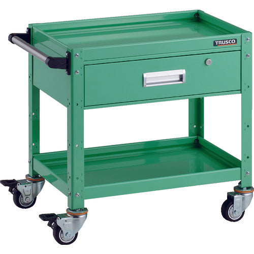 TRUSCO Tool Wagon Birdy Wagon 600 x 400 with 1 deep drawer, urethane wheels, Young Green BDW-662YU-YG 1 unit