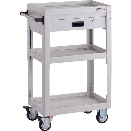 TRUSCO 툴 왜건 돌고래 높이 조절식 600X400 1단 인출 화이트 우레탄 바퀴 DLWS-A963VU-W 1대