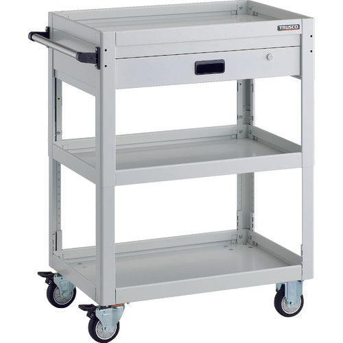 TRUSCO Tool Wagon Dolphin Height Adjustable 750 x 500 1 Drawer White Urethane Wheels DLWS-A973VU-W 1 Unit