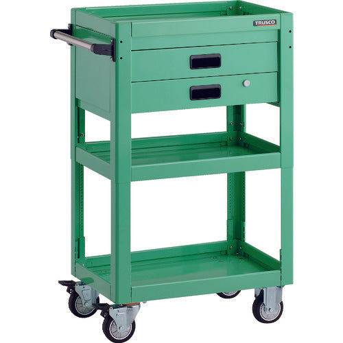 TRUSCCO 툴 왜건 돌고래 높이 조절식 600X400 2단 인출 영 그린 우레탄 바퀴 DLWS-A963XU-YG 1대