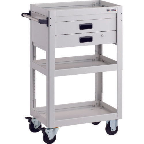 TRUSCO Tool Wagon Dolphin Height Adjustable 600 x 400 2 Drawers White DLWS-A963X-W 1 Unit