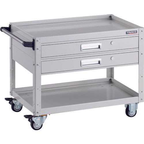 TRUSCCO 툴 왜건 이글 왜건 750×500×H600 2단 인출부 우레탄 바퀴 화이트 EGW-672V2U-W 1대