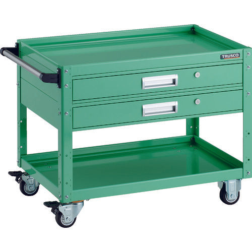 TRUSCO Tool Wagon Eagle Wagon 750 x 500 x H600 with 2 drawers, urethane wheels, Young Green EGW-672V2U-YG 1 unit
