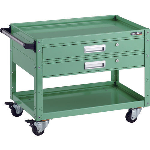 TRUSCO Tool Wagon Eagle Wagon 750X500 with Drawer 4 Free-Wheel Young Green EGW-672V2J-YG 1 Unit