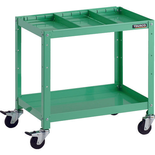 TRUSCCO 툴 왜건 래빗 왜건 600X400 칸막이 2단 부착 고무 바퀴 영 그린 RBW-662S2 YG 1대