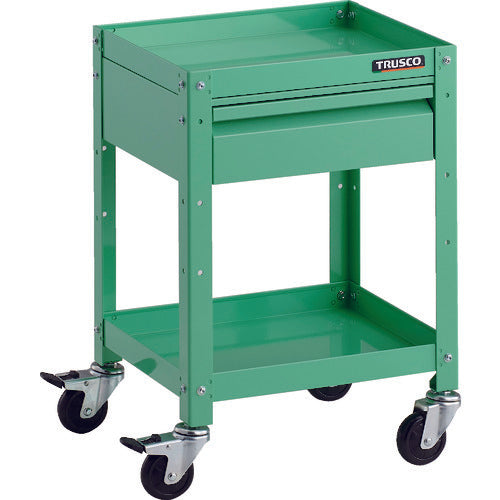 TRUSCO 툴 왜건 래빗 왜건 400X350 인출 1단 부착 고무 바퀴 영 그린 RBW-642V YG 1대