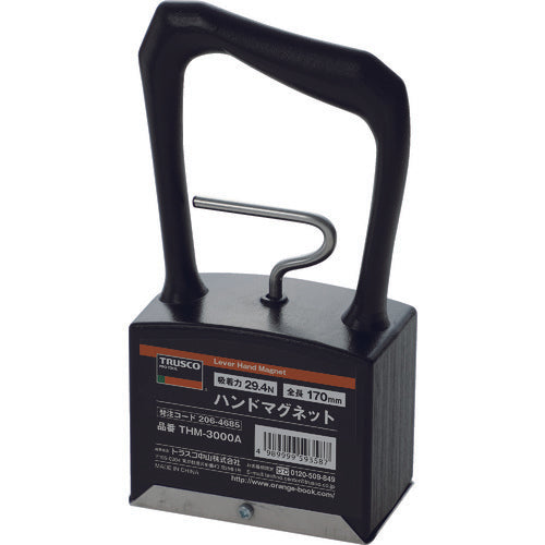 TRUSCO ハンドマグネット 吸着力29.4N 87X51X170 THM-3000A 1 本