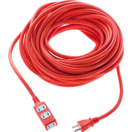 TRUSCO ソフトタイププラグ 3個口タップ型 20m オレンジ TRIS15-203-O 1 本