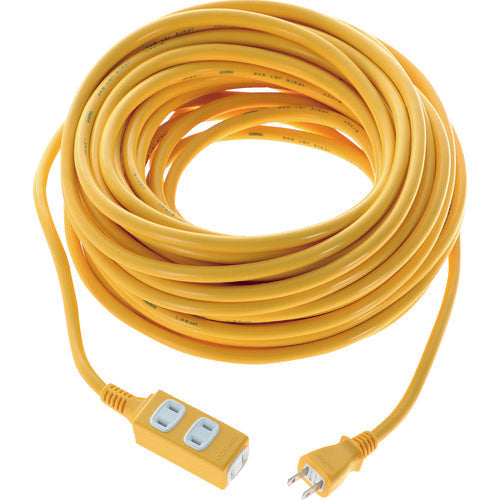 TRUSCO Soft Type Plug 3-Outlet Tap Type 20m Yellow TRIS15-203-Y 1 Piece