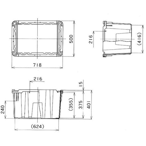 YAZAKI Polytainer 105L Blue PT-110 ST B10 1 piece