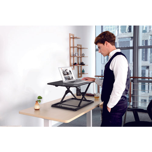 TRUSCO Gas Pressure Desktop PC Desk Ultra Slim Black 660 x 470 TMT201-BK 1 Unit