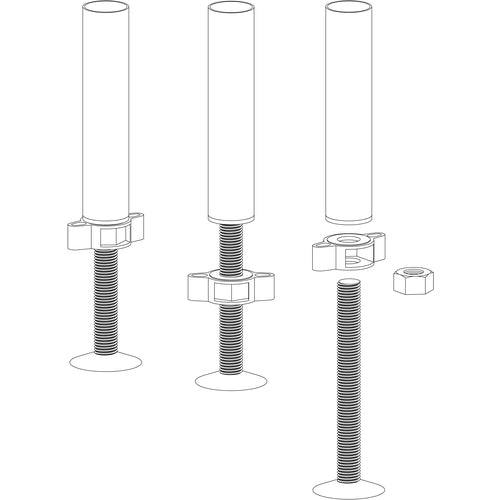 TRUSCO ノブハンドル 六角ナット専用 M10 NBH-M10 1 個