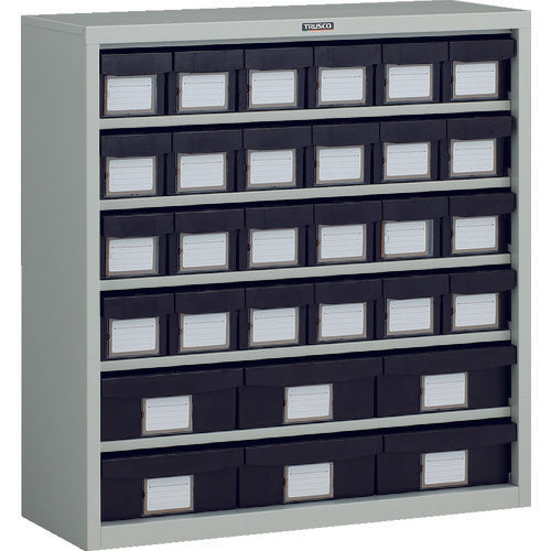 TRUSCO コンテナラックケース バンラックケース L型 導電引出小X24 大X6個 H880 D305L-24S6L 1 台