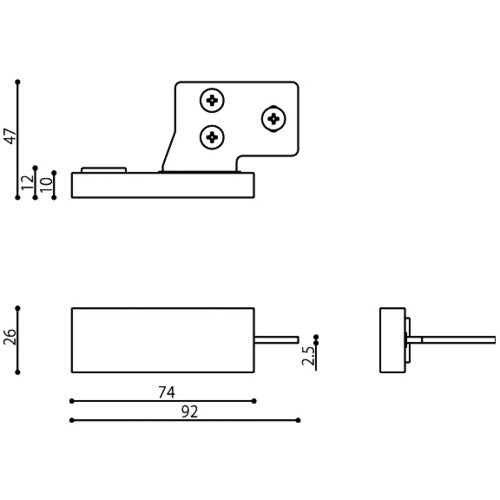 mono 戸当り 35D ブラック 35D-N00WA-BK 1 個