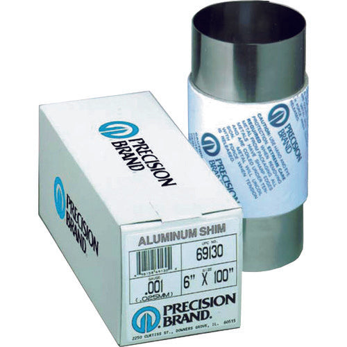 Precision Aluminum Rolled Shim, Sheet Thickness 0.051mm, PB0.051AS69195, 1 Roll