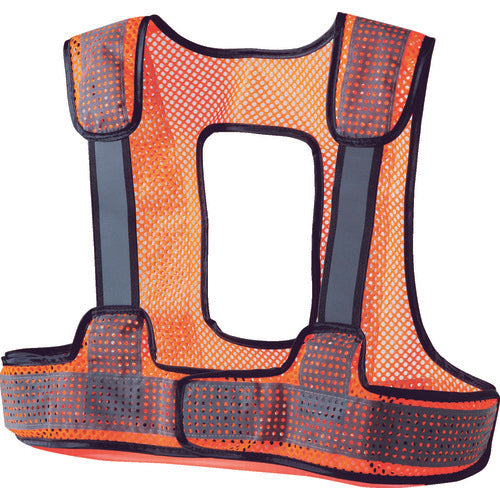 쓰리 라이크 풀 하네스 대응 환기 반사 조끼 SPIDER300 / 형광 오렌지 X 유리 비드 FH-VL-FOSV 1 착용
