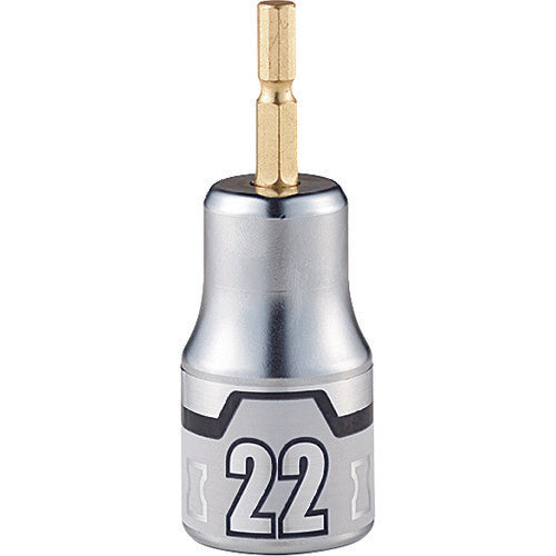 KTC Impact Driver Short Socket Bit, Impregnable, 22mm, BZP63S-22, 1 pc