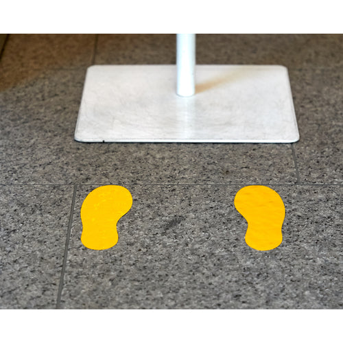 TRUSCO 耐久フロアサイン足型 黄 2枚(1シート) DFSF-Y 1 袋