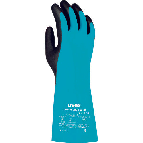 UVEX 耐切創・耐薬品手袋 ユーケミ 3200 カットD L 6063669 1 双