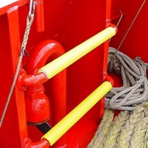 세이프 가드 사다리용 미끄럼 방지 커버 Ф25×405mm 라운드형 노랑 12097