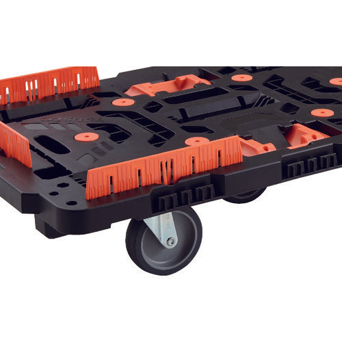 TRUSCO Interlocking Plastic Platform Truck Beetle 700X450 with 3 Swivel Wheels, Removable Handle, Spill Prevention Set Included BT700KJ3H-E100 1 Unit