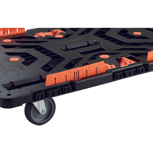 TRUSCO Interlocking Plastic Platform Truck Beetle 900X600 3-Wheel with Detachable Handle and Spill Stopper Set BT900KJ3H-E100 1 Unit