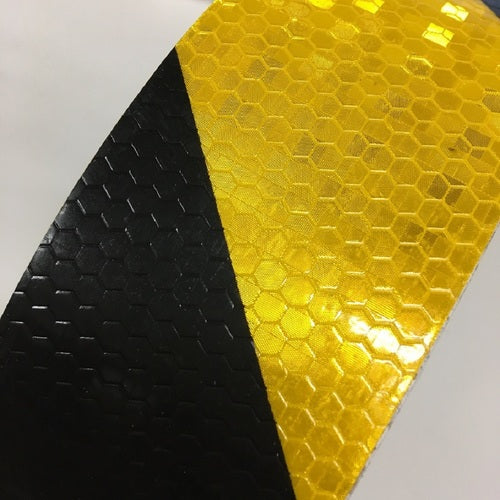 セーフラン 高輝度反射テープ 黄黒 幅50mm×50m 14357 1 巻