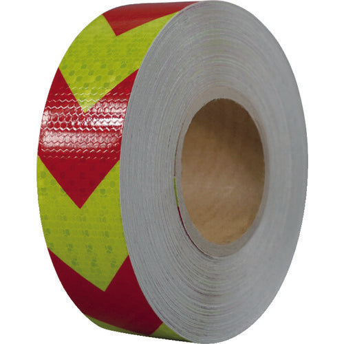 SAFERUN High Brightness Reflective Tape Red and Yellow Arrow Width 50mm x 50m 14364 1 roll