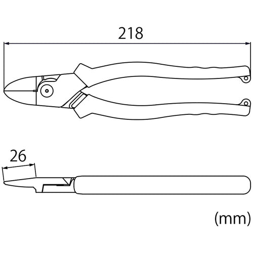 EBI Power Nippers Thin Blade Total Length 218mm J225PWNU 1 piece