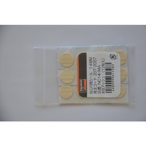 TRUSCO 나사구멍용 씰(나사구멍) φ14MM 나뭇결 애쉬 12개입 NC14-MA 1 SHT